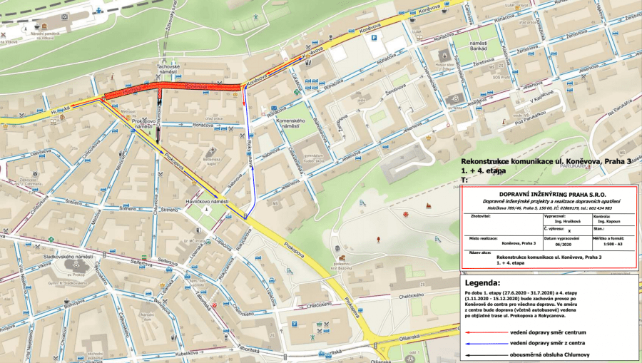 Rekonstrukce Koněvovy ulice 2020